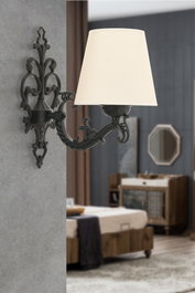 Opviq Claire Lámpara de pared Crema y Negro